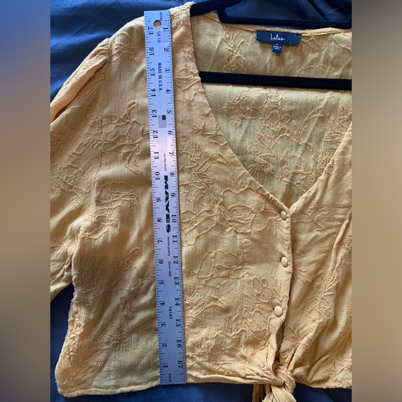 Lulus Yellow Embroidered Crop Top - Picture 7 of 10